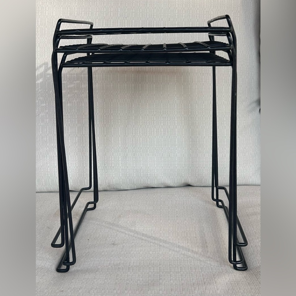 Set of 3 LockerMate Black Metal Stacking Shelves